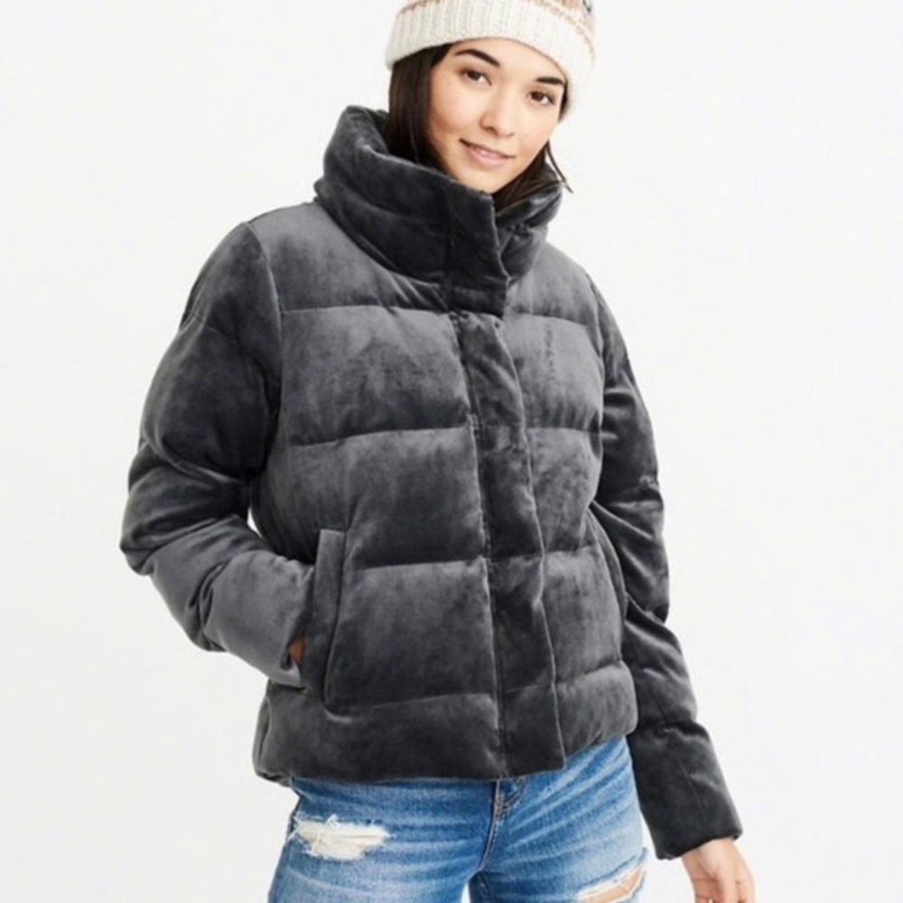 NWT A&F Velvet Puffer Jacket